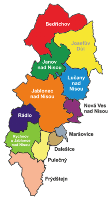 Mapa správního obvodu Jablonec nad Nisou 2021