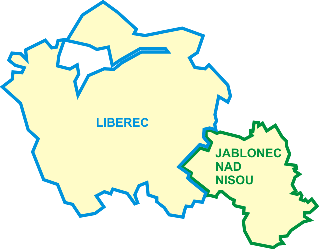 Ilustrační mapka Liberec - Jablonec