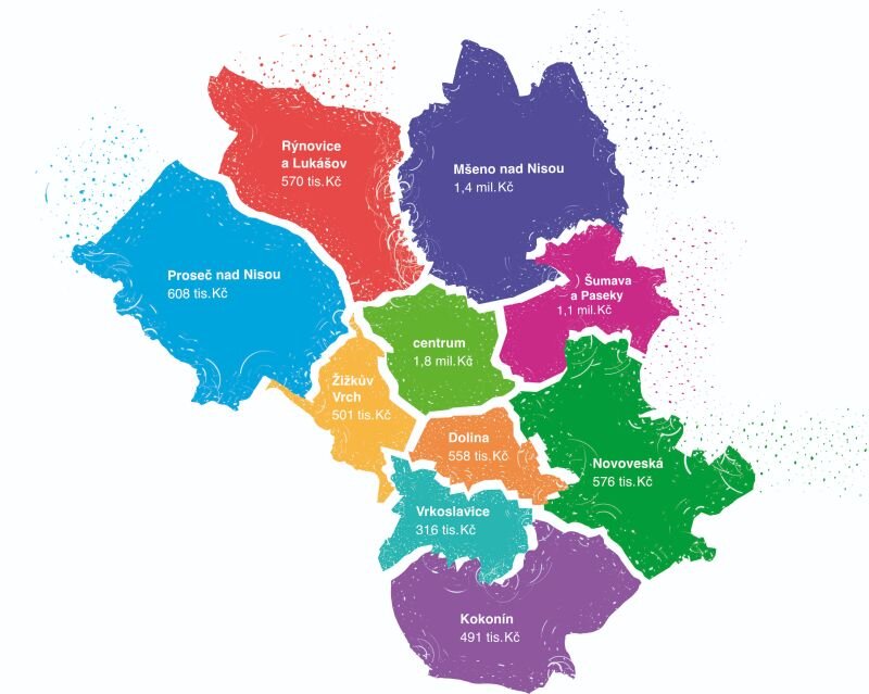 Mapa - participativní rozpočet 2025-2026